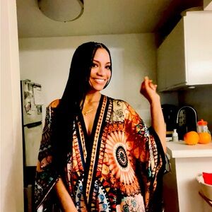 Silk satin robe or swimsuit cover-up